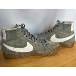 Nike Blazer Mid Suede Sneakers Gray White Size 9